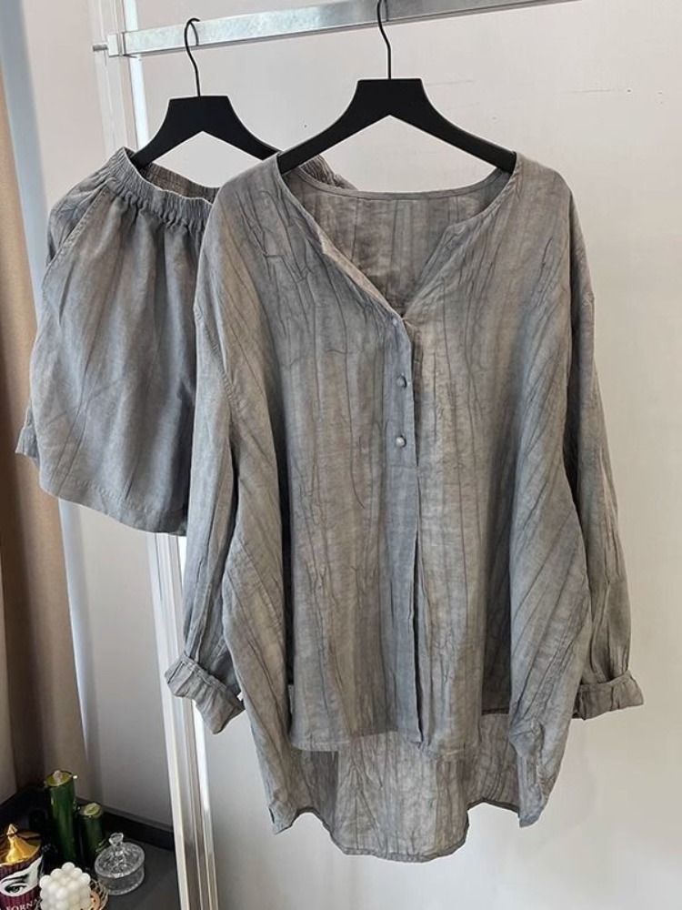 Linen Pant Wide - Ensemble deux pièces élégant pour femme