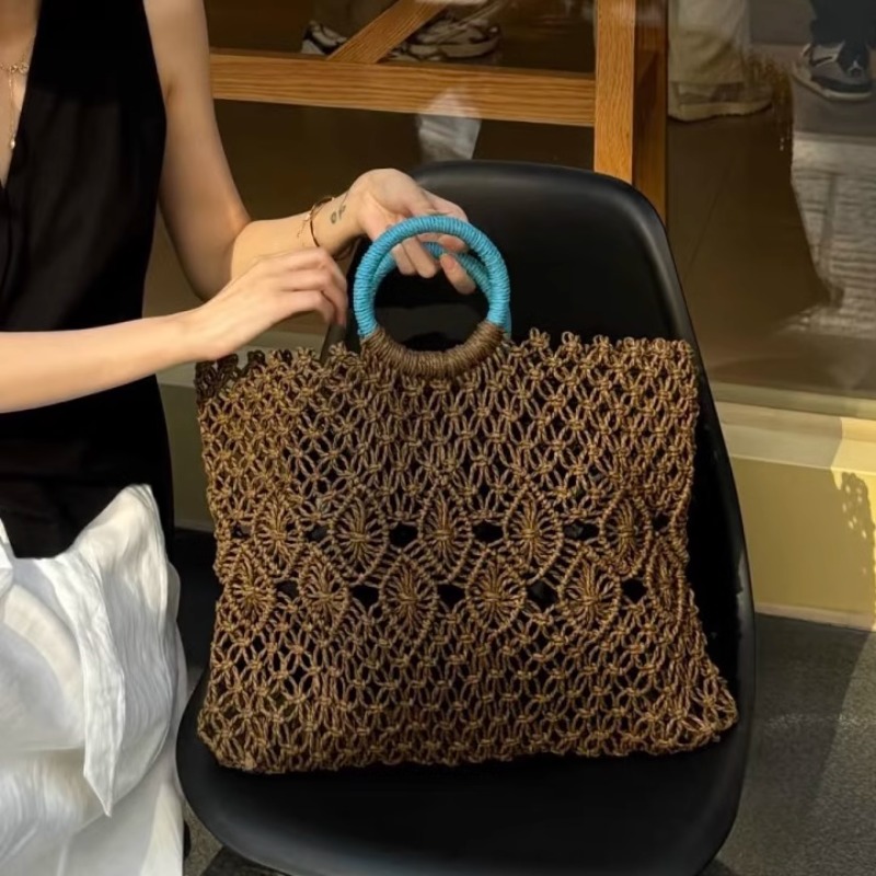 Sac fourre-tout en paille tiss - Tote Bag Beach avis et prix