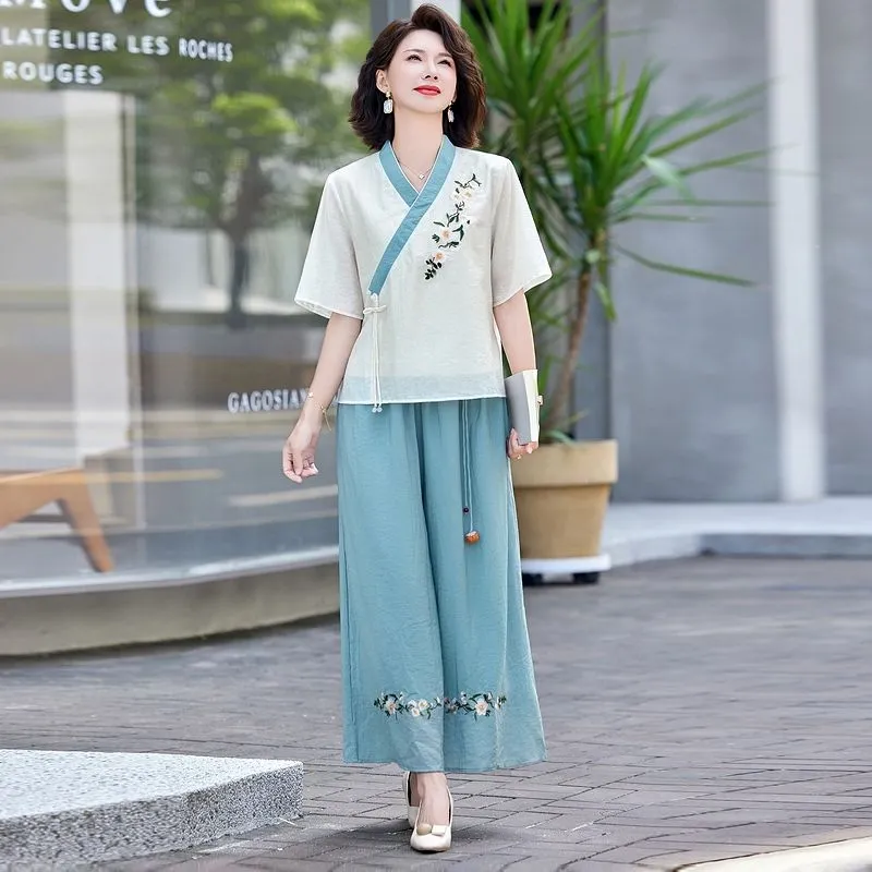 Ensemble deux pièces en lin de - Linen Pant Wide avis et prix
